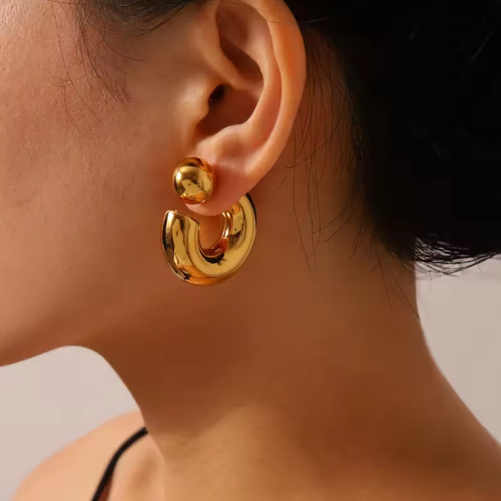 ✨ NEW 18K Gold Plated C-Hoop Earrings | Waterproof Stainless Steel–light weight